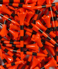 Two And Three Quarter Inch Golf Tees Striped Citrus Orange 100 Pack With Four Prong Cup Design For Less Friction And Longer Drives