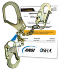 Rebar Romeo 29 Inch Steel Rebar Chain Assembly With Self Locking Hooks For Hands Free Positioning Lanyard ANSI OSHA Rated