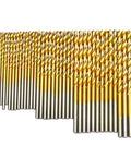 60 Piece Drill Bits Set For Precision Drilling In Steel Wood Plastic Aluminum Alloys With HSS micro twist bits displayed