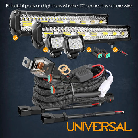 DT Wiring Harness 2 Lead With Universal Wiring Harness Splitters For Easy Car Audio Install, DIY Wiring Kit With 2 Adapters, Durable Connectors, Plug In Ready, Versatile Automotive Wiring Solution