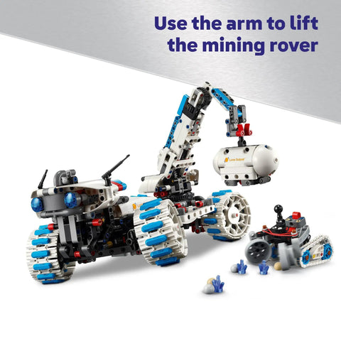 Technic Moon Rover Build Kit For Kids 10 Plus with arm lifting feature and realistic suspension on all-terrain wheels