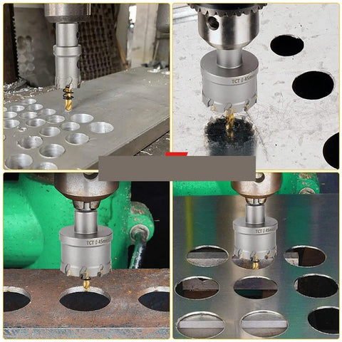 Top Notch 12 To 200mm TCT Hole Saw Drill Bits Kit With Alloy Carbide Cobalt Steel Cutter For Stabbing Through Stainless Steel Plates And Iron Metal Like A Boss 24mm Size drilling steel plates