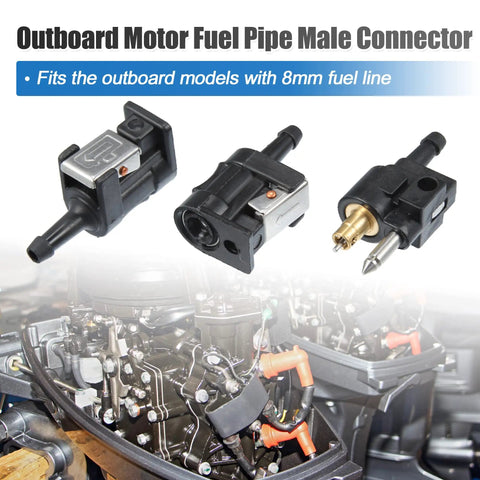 Three Piece Marine Boat Fuel Line Connector Fittings Set With 8mm Male And Female Quick Connects For Yamaha Outboard Fuel