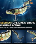 Image of Action Packed Bass Fishing Lures Kit With Tackle Box For Freshwater And Saltwater Use showcasing life-like lure action