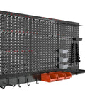 Heavy Duty Metal Pegboard Wall Organizer System For Garage Use 109 Piece Kit With Pegboard Bins Hooks Peg Locks And Black Steel Construction