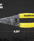 Compact Wire Stripper For 10-18 AWG With Stainless Steel Blades Spring-Loaded Grip Serrated Nose For Twisting Lightweight Pliers