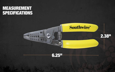 Compact Wire Stripper For 10-18 AWG With Stainless Steel Blades Spring-Loaded Grip Serrated Nose For Twisting Lightweight Pliers