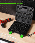Opened case of Torx Bit Socket Set With External Torx Sockets For Quarter Inch Drive Three Eighths Inch Drive And Half Inch Drive Built Tough