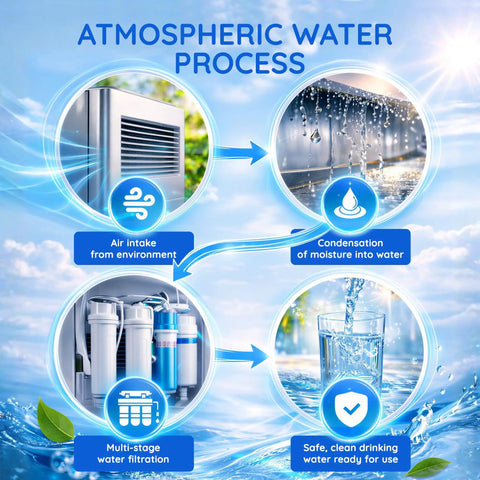 Flowchart of Atmospheric Water Generator A20L Delivers Up To 20 Liters Of Fresh Water Per Day From Air With Next Level Multi Stage Filtration