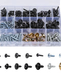 160 Piece Car Screw Kit With 14 Sizes Self Tapping Phillips Round Head Retainer Clips For Bumper Hood And Trim Auto Fasteners Set