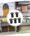 5 Pack Barn Door Track Spacers For Sliding Barn Door Hardware Adjustable Wall Mount Spacers shown with various door setups