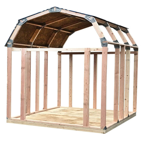 50 Percent Stronger Truss Shed Kit With Galvanized Steel Brackets For Easy Framing, Fits 6 To 14 Inch Widths, Any Length Storage Barn Garage Playhouse, 2x4 Framing, Roof Wood Not Included