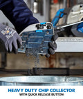 8.25 Inch Metal Cutting Circular Saw With High Torque Motor, showing heavy duty chip collector in use, no sparks.
