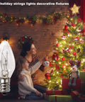 15W Himalayan Salt Lamp Bulbs 12 Pack Dimmable E12 Base Replacement with Christmas tree and family scene