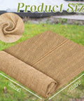 Natural Burlap Roll 60 Inch By 100 Feet Garden Weed Barrier Fabric Jute Cloth For Outdoor Landscaping shown unrolled on grass
