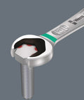 Joker Ratcheting Combination Set 6 Piece With Ultra Fine 80 Tooth Ring Ratchet shown holding a fastener, demonstrating grip.