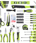 220-Piece Home Tool Set For DIYers And Weekend Warriors, Complete Household Repair Kit With Pliers, Screwdrivers, Wrenches, Green Bag