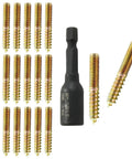 Dang Solid M8 Hanger Bolts 2 Inch Screw Set 20 Piece Heavy Duty Dowel Fasteners With Quick Grip Driver Tool and screws