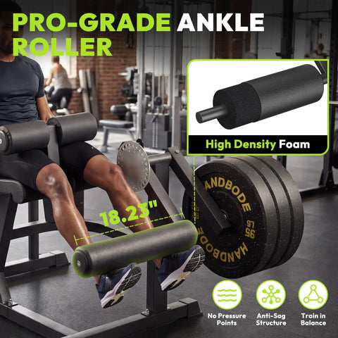 Dual Mode Leg Extension And Curl Machine For Home Gym with adjustable seated leg press, high-density foam roller, 18.23 inches