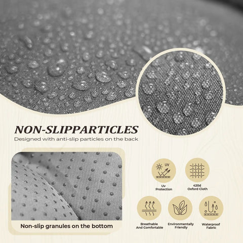 Ultra Comfy All Weather Outdoor Chaise Lounge Cushion Waterproof 74.4 Inch Long by 22 Inch Wide by 4.7 Inch Thick With Ties anti-slip particles
