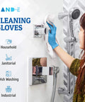 No Sweat Blue Nitrile Gloves Medium 100 Count Built Tough At Three Mil Thick Powder Free Latex Free With Slick Textured Grip Ideal For Kitchen Cooking House Cleaning And Beauty Salons Smooth Reliable Safety For Any Job You Grab used for cleaning faucet.