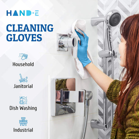 No Sweat Blue Nitrile Gloves Medium 100 Count Built Tough At Three Mil Thick Powder Free Latex Free With Slick Textured Grip Ideal For Kitchen Cooking House Cleaning And Beauty Salons Smooth Reliable Safety For Any Job You Grab used for cleaning faucet.