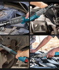 Half Inch Cordless Electric Ratchet Wrench Pro Grade with 90 Nm Torque being used on automotive and mechanical tasks