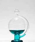Goethe Weather Ball Barometer For Home Or Office Handcrafted Glass Weather Gauge reads current atmospheric pressure with blue liquid