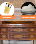 Clear Chalk Paint Wax For Furniture And Wood Finish Multipurpose Sealing Wax Kit With 7 Oz Jar And Wax Brush shown with furniture