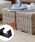 4-Pack 71mm Patio Furniture Clips For Modular Sectional Couches, shown with outdoor rattan furniture and close-up insert.