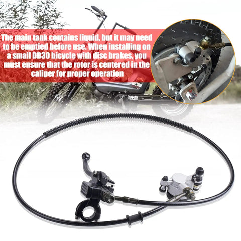 Upgraded Hydraulic Brake System For Mini Bikes Left Side Mount With Seven Eighths Inch Handlebars And Fifty Inch Hose Compatible With Baja Doodlebug DB30 Minibikes And Go Karts