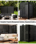 Double Layer Privacy Fence Four Panel Heavy Duty Wrought Iron Screen For Maximum Backyard Privacy Also Great For AC Units Trash Areas And Pool Enclosures 38 Inch Wide By 48 Inch High in various settings