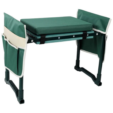 Garden Kneeler And Seat Bench With Two Free Tool Pouches Foldable Stool Multipurpose Gardening Kneeling Pad Extra Soft Wide Cushion Large Tool Bag