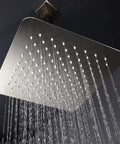Shower Faucet Set With 12 Inch Square Head Pressure Balanced Valve Handheld Shower Spray Wall Mounted Bath Fixtures Kit In Brushed Nickel Finish Durable Valve System For Consistent Temperature And Water Pressure