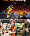 12000 PSI Cordless Electric Grease Gun Kit with dual 4.0Ah batteries in use with various grip options and 40-inch flexible hose
