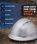 Vented Full Brim Hard Hat With Padded Comfort In Blue Banshee For Construction OSHA Approved Head Safety Helmet For Men