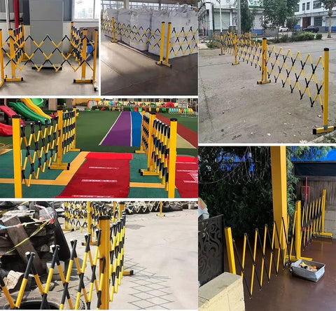 Straight Up Reliable Adjustable Retractable Accordion Safety Gate For Driveways And Pets in various settings, sizes, and uses.