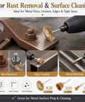 Top Shelf Brass Wire Brush Kit For Knocking Out Rust And Buffing To Perfection With Three Mm Shank That Clicks Straight Into Your Drill Or Rotary Tool 60 Piece Crate, showing rust removal on metal parts.