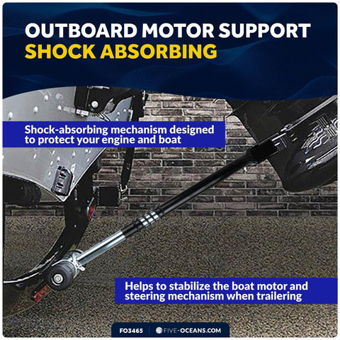 Beefy Outboard Transom Saver With Roller Mount Heavy Duty Motor Support Bracket Adjustable From 20.5 Inches To 31 Inches Shock Absorber Included Fits Most Outboards Up To 200 HP On Boat Trailers