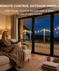 Woman using Outdoor String Light Dimmer 350W Plug In With Remote Control And Timer IP65 Waterproof LED Dimmer Switch