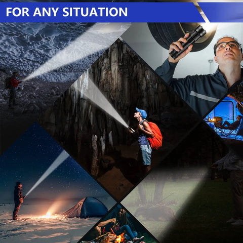Ultra Bright 100000 Lumen Rechargeable LED Flashlight Handheld Spotlight For Outdoors Waterproof Long Lasting Torch use