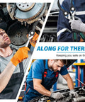 Mechanics using Heavy Duty Pry Bar Wrench Adapter For Half Shaft Removal in car repair, featuring ratchet attachment and durable alloy steel.