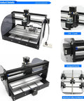 CNC Router Kit With 3 Axis GRBL Control For Engraving Milling And Cutting On Plastic Wood Acrylic PVC And PCB, aluminum frame