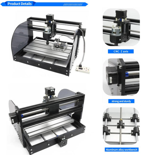 CNC Router Kit With 3 Axis GRBL Control For Engraving Milling And Cutting On Plastic Wood Acrylic PVC And PCB, aluminum frame