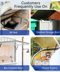 Heavy Duty Gas Struts 15 Inch With Brackets 2 Pack Smooth Lift Supports For RV Bed And Camper Hatch shown on various lids.