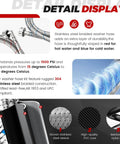 Details of 6Ft Stainless Steel Washer Hose With 90 Degree Elbow For All Washers 2 Pack Burst Proof Braided Hoses diagram.