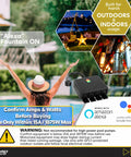 Heavy Duty Outdoor Power Strip With Wifi Control, Water Resistant Smart Outlet Bar Runs Like A Dream With Alexa And Google, Four Socket backyard extension cable by pool with user activating features.
