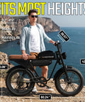 Man standing next to Beast Mode 1500W Peak Electric Fat Tire Bike For Adults, All Terrain 20x4.0 With Removable 48V Battery.