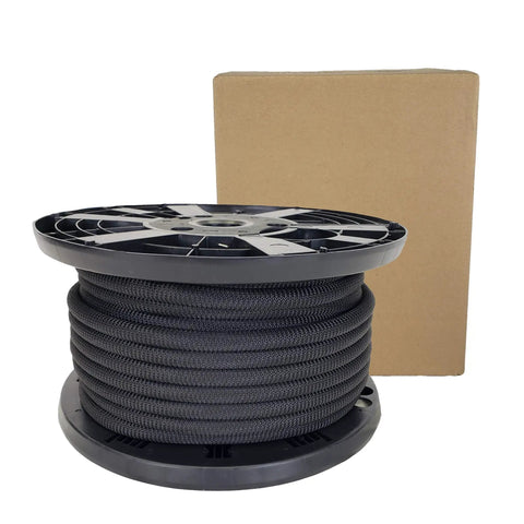 Half Inch Black Shock Cord Bungee Rope, Marine Grade Polyester, 100 Foot Spool, UV Resistant And Abrasion Resistant Elastic Cord