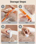 Step-by-step use of Rechargeable Air Pump Vacuum Bags For Travel Pack Kit Portable Space Saving Compression Bags For Clothes 18 Piece